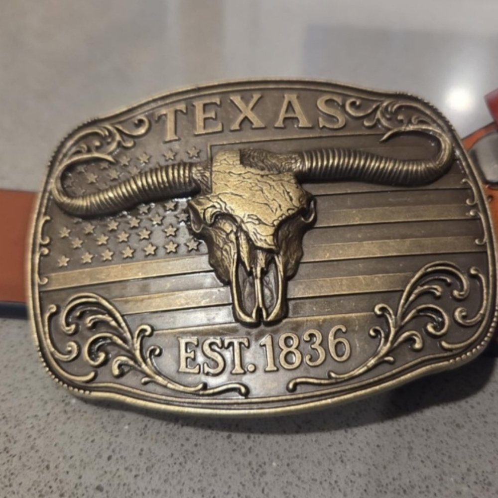 New Western Texas longhorn steer Belt Buckle